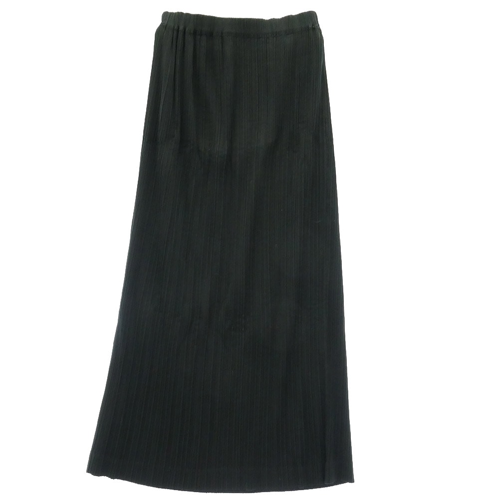 ISSEY MIYAKE イッセイミヤケ IM33-FG908 プリーツ加工 ロング スカート ブラック系 M【中古】