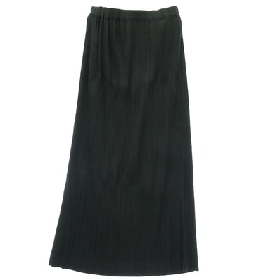 ISSEY MIYAKE イッセイミヤケ IM33-FG908 プリーツ加工 ロング スカート ブラック系 M【中古】