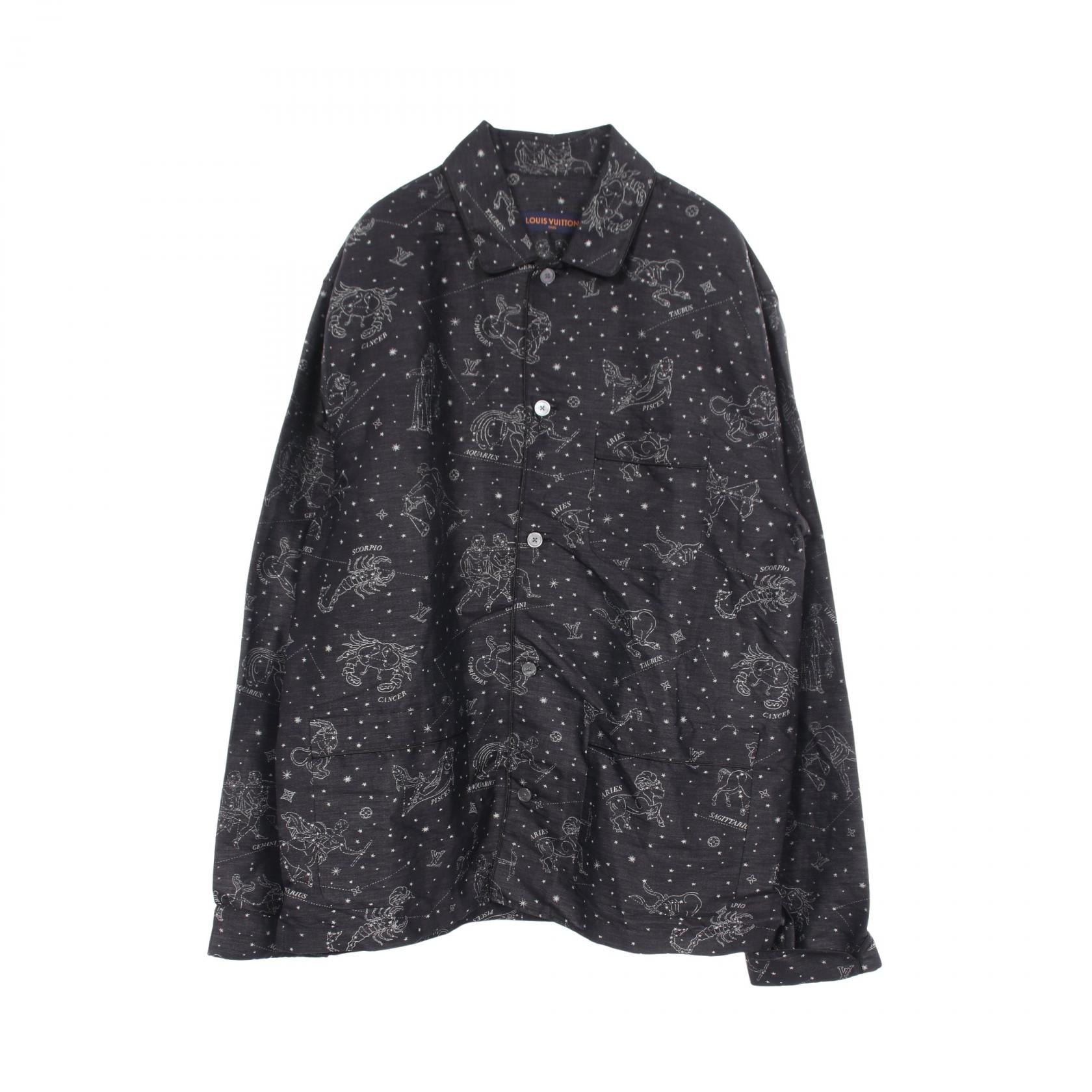 ルイ・ヴィトン LOUIS VUITTON ホロスコーププリント 長袖 パジャマ 衣料品 トップス コットン メンズ ブラック系 / ホワイト系 RM191F IUT HGS5EW 【中古】