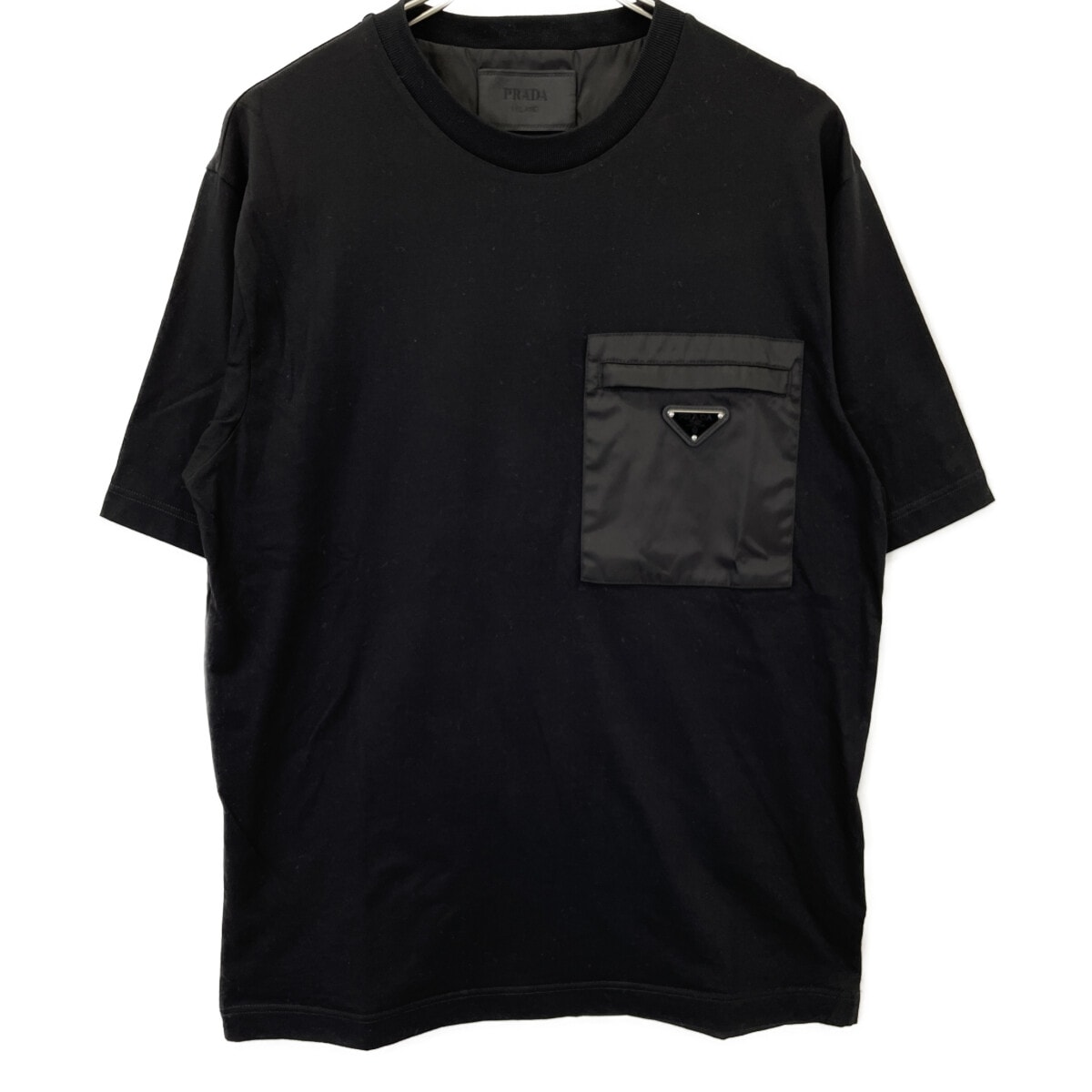 プラダ 24年 UJN661 ﾌﾞﾗｯｸ Re-Nylon ｼﾞﾞｬｰｼﾞｰ Tｼｬﾂ M