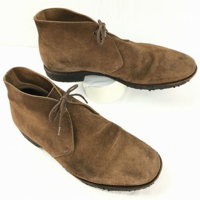 90s?/4都市/Vintage CHURCH'S チャーチ スエードチャッカブーツ size8.5G 27.0相当〈ブラウン/茶/BROWN〉クレープソール boots /men's 管No.WA55