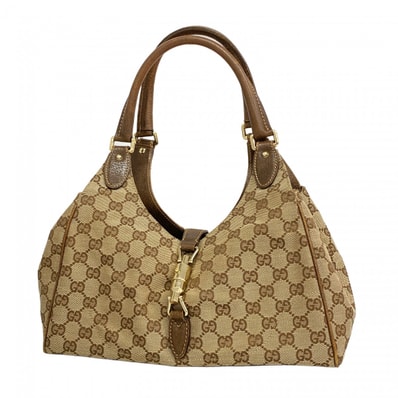 【6dd5409-k】グッチ ハンドバッグ GGキャンバス ニュージャッキー 145819 キャンバス ブラウン シャンパンゴールド金具【中古】レディース