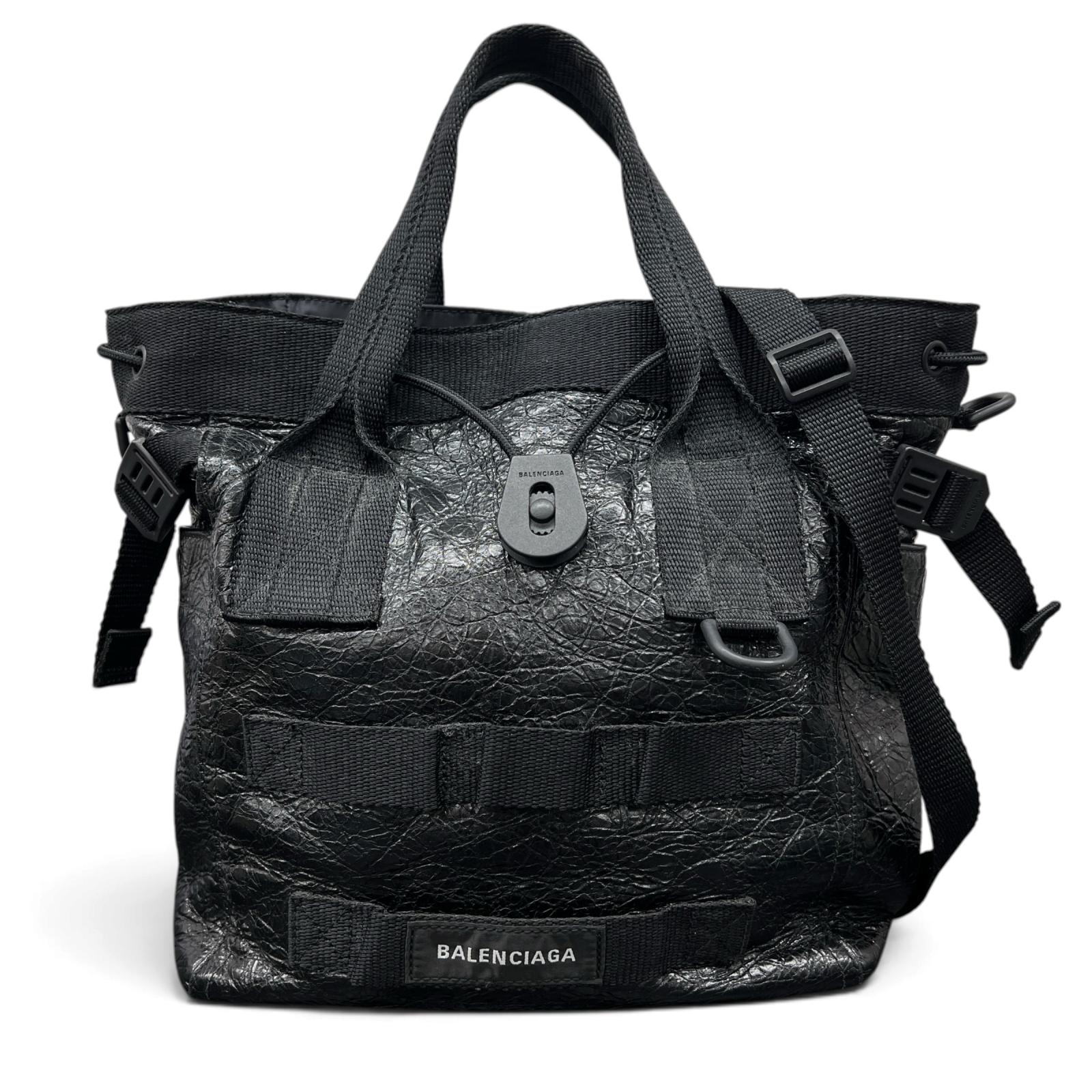 BALENCIAGA バレンシアガ アーミー スモール トート アリーナラムスキン レザー 2way トートバッグ ショルダーバッグ 644029 レザー ブラック ハンドバッグ Y2K Bランク 中古 鑑定済 バレンシアガバッグ