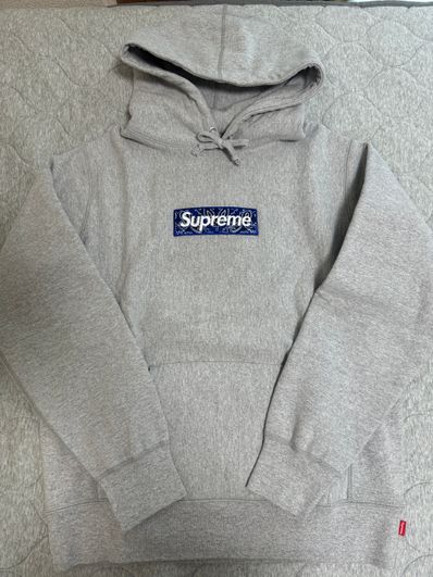 Supreme Bandana Box Logo Hooded Sweatshirt "Grey"