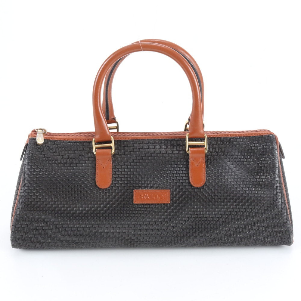 ■美品 バリー Bロゴ エンボスハンドバッグ