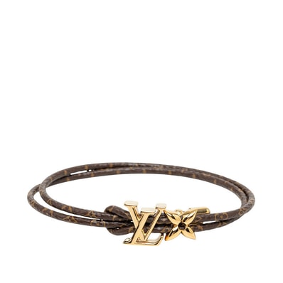 ルイ ヴィトン ブレスレット LV ブルーム ブレスレット M8416Z ブラウン ゴールド PVC メッキ レディース LOUIS VUITTON 中古