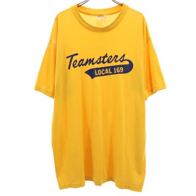 Hanes ヘインズ 90s USA製 オールド 半袖 Tシャツ XL イエロー系 シングルステッチ