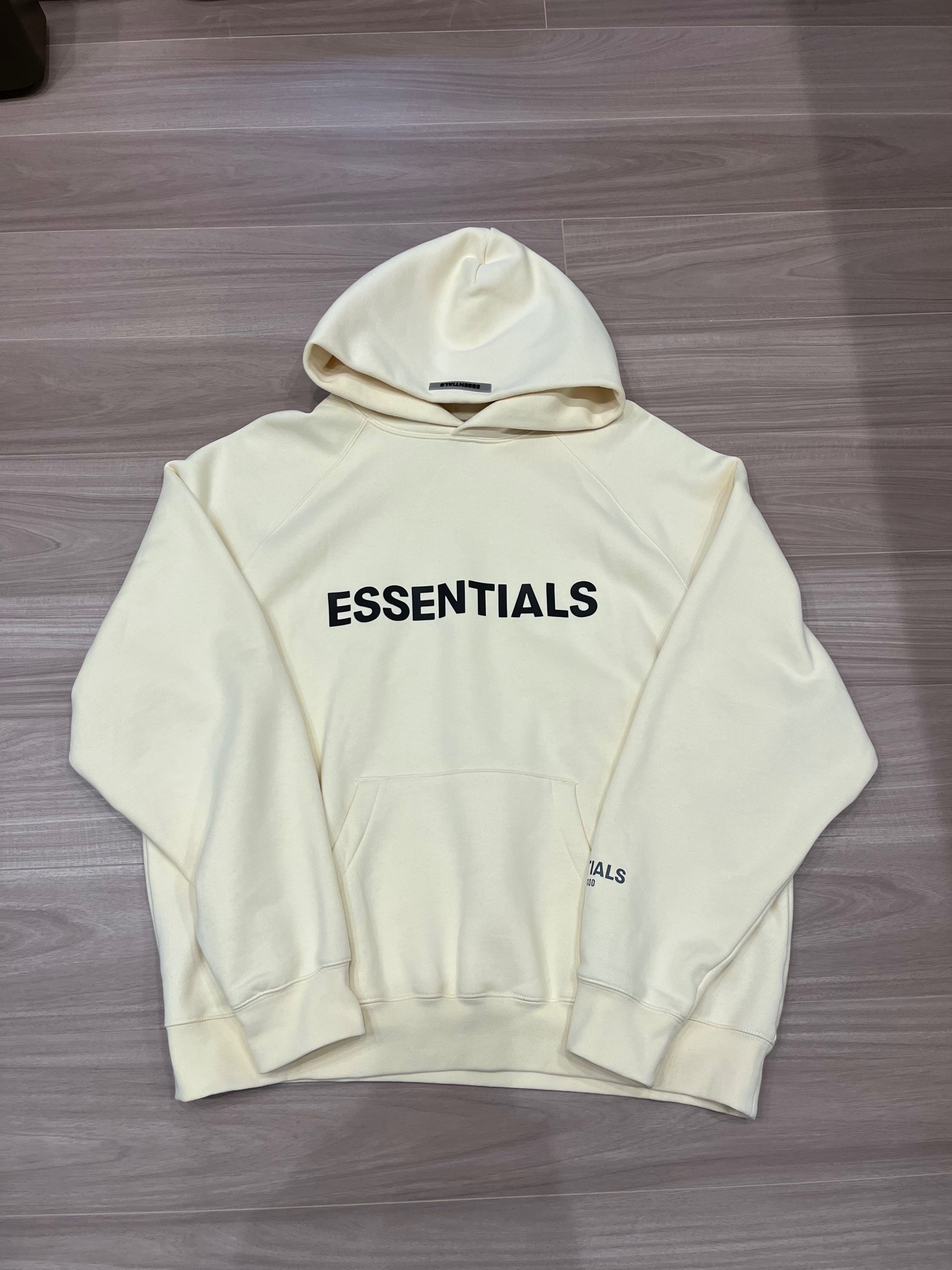 FEAR OF GOD ESSENTIALS 3D Silicon Applique Pullover Hoodie "Butter Cream"