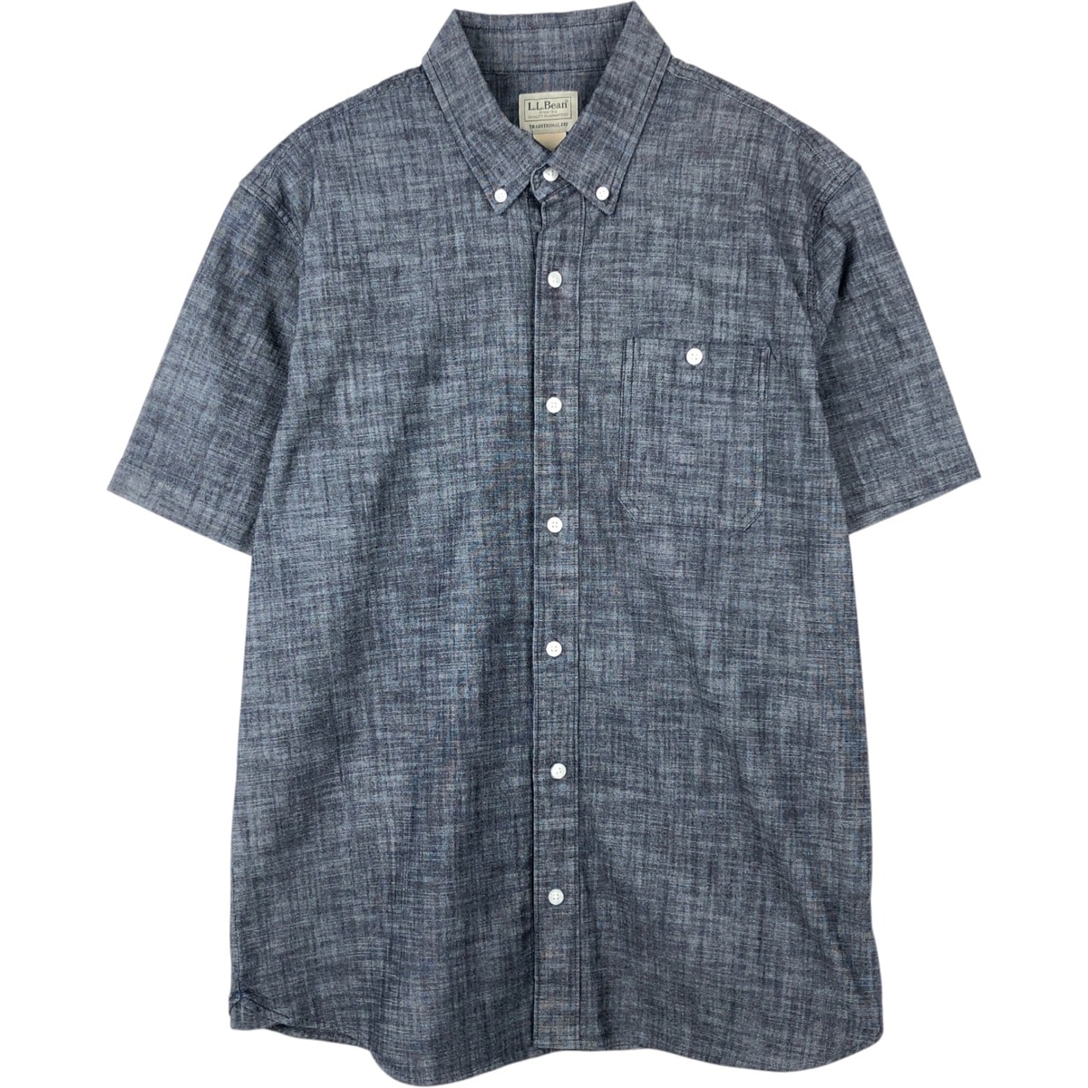 빈티지 90년대 L.L.Bean 트래디셔널 핏 반팔 버튼 다운 셔츠 남성용 M/EAA653127과 동급