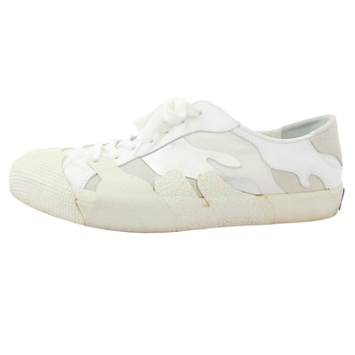 VALENTINO ヴァレンティノ スニーカー スエード キャンバス レザー ローカット スニーカー オフホワイト系 41【中古】