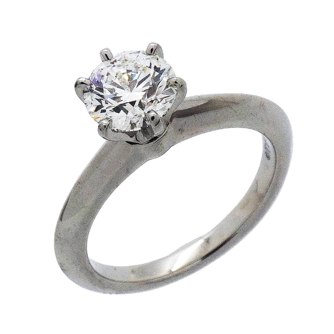 【6jgb0544】ティファニー リング ソリティア 1PD Pt950 プラチナ ダイヤモンド 0.73ct 4.5号【中古】レディース