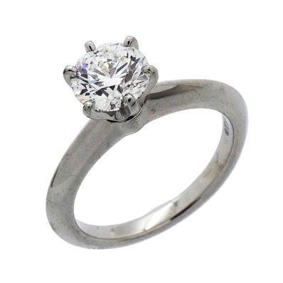 【6jgb0544】ティファニー リング ソリティア 1PD Pt950 プラチナ ダイヤモンド 0.73ct 4.5号【中古】レディース