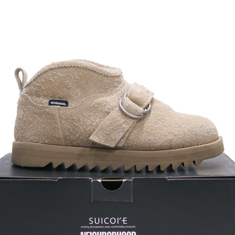 NEIGHBORHOOD ネイバーフッド x SUICOKE スイコック 24AW NHXSUICOKE.NEW WAVE BOOT 242OYSIN-FWM01 ニュー ウェーブ ブーツ ベージュ スウェード ボア シューズ 27.0(US9)