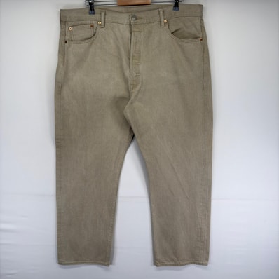 古着 リーバイス Levi's デニム パンツ 大きいサイズ 501 ストレート カラーパンツ ボタンフライ ジーパン w42 L32 ベージュ系 メンズ