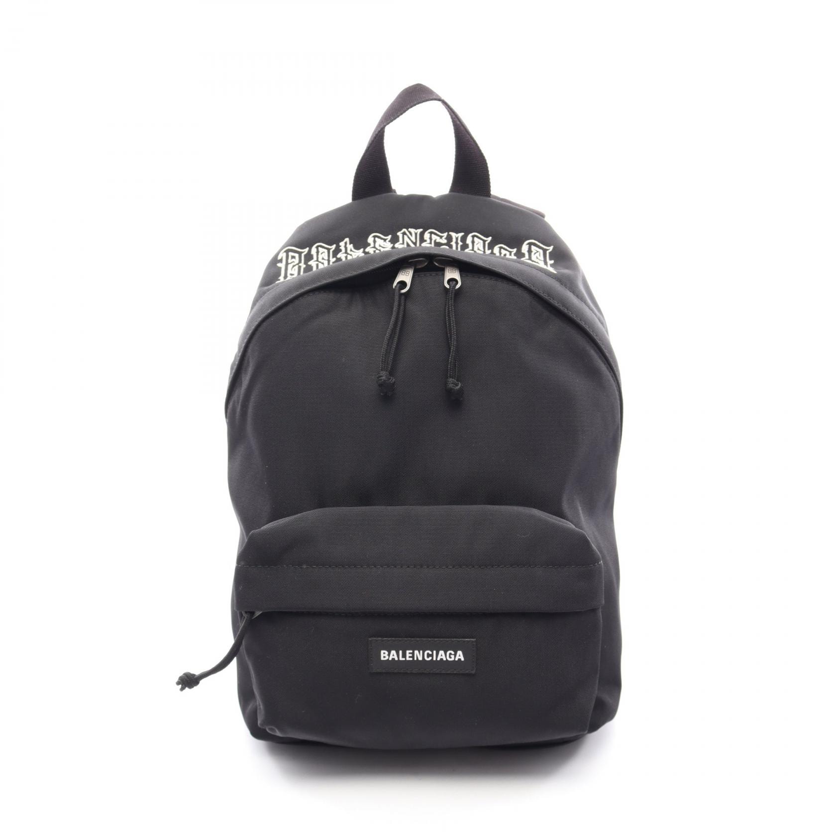 バレンシアガ BALENCIAGA タトゥー ロゴ エクスプローラー リュックサック バックパック バッグ ナイロン メンズ ブラック系 【中古】
