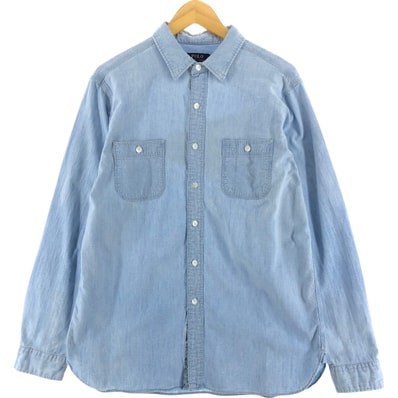 古着 ラルフローレン Ralph Lauren POLO RALPH LAUREN 長袖 シャンブレーシャツ メンズL相当/eaa528615