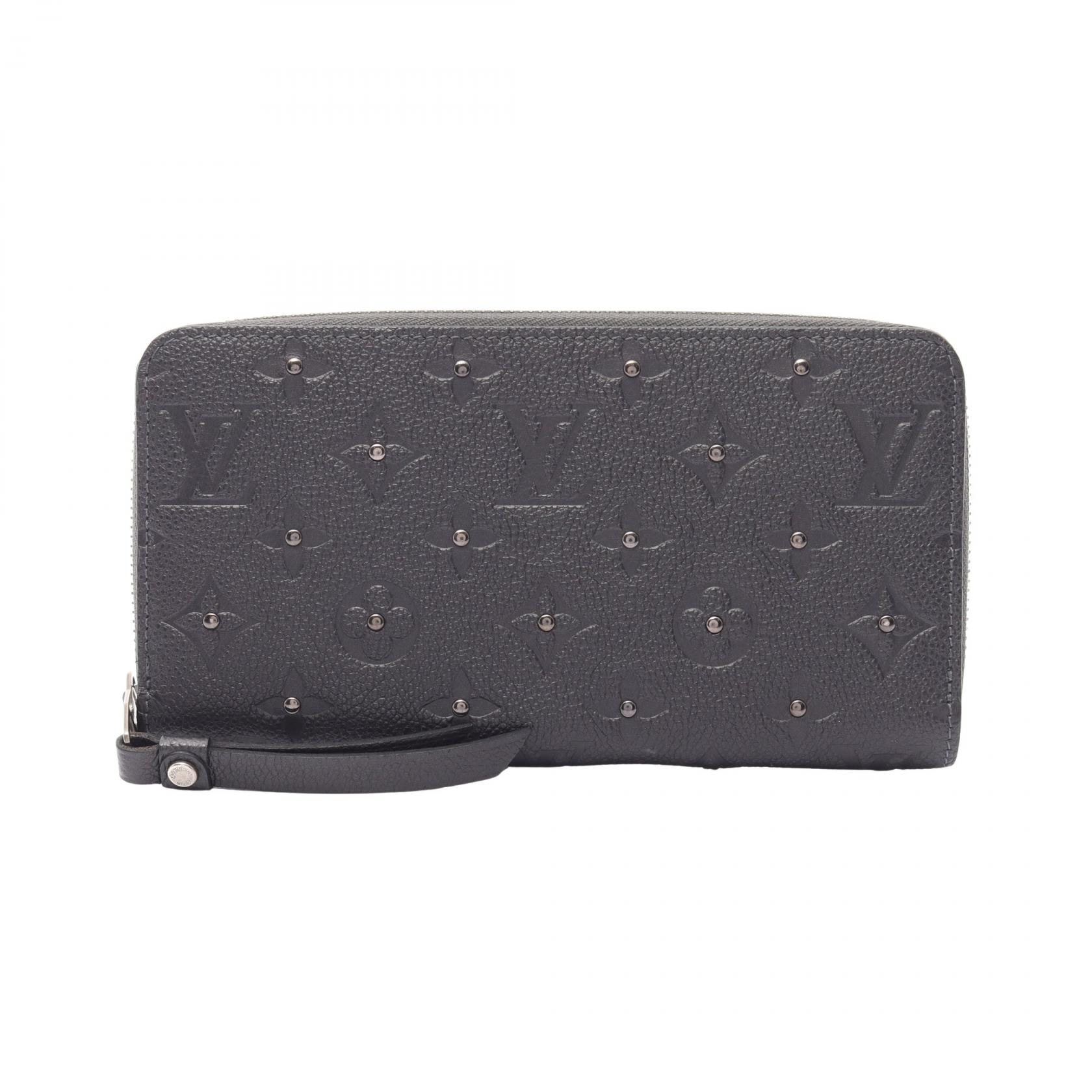 ルイ・ヴィトン LOUIS VUITTON ジッピーウォレット モノグラムアンプラント プラティーヌ ラウンド長財布 財布 レザー レディース グレー系 M61442 【中古】