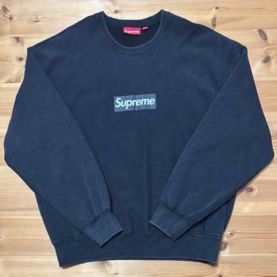 Supreme Washed Box Logo Crewneck "Black"