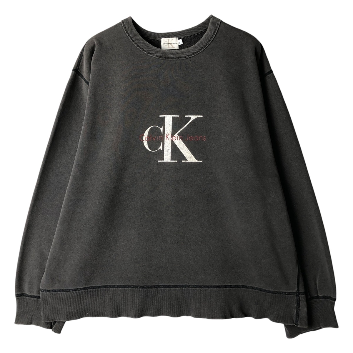 古着 90~00年代 カルバンクライン Calvin klein JEANS ロゴスウェットシャツ トレーナー USA製 メンズS相当/eaa459363