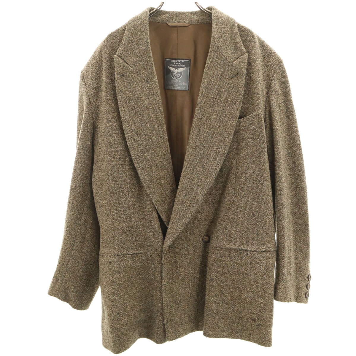 Emporio Armani エンポリオアルマーニ イタリア製 ダブル テーラードジャケット 50 カーキベージュ