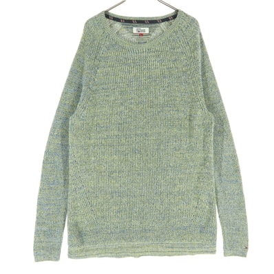 美品 TOMMY HILFIGER トミーヒルフィガー 長袖 ニット L ブルー系