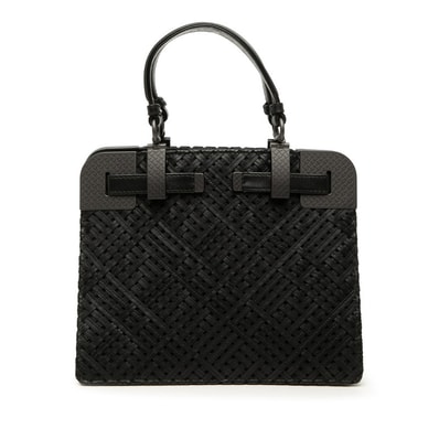 ボッテガヴェネタ イントレチャート ハンドバッグ ブラック レザー レディース BOTTEGAVENETA 【中古】