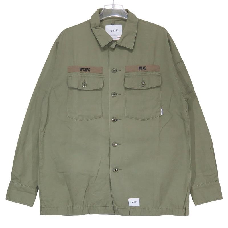 WTAPS ダブルタップス 19AW BUDS LS/SHIRT.COTTON.RIPSTOP 192BRDT-SHM02 バッズ ロングスリーブ シャツ コットン リップストップ オリーブドラブ 長袖 サイズ02(M)