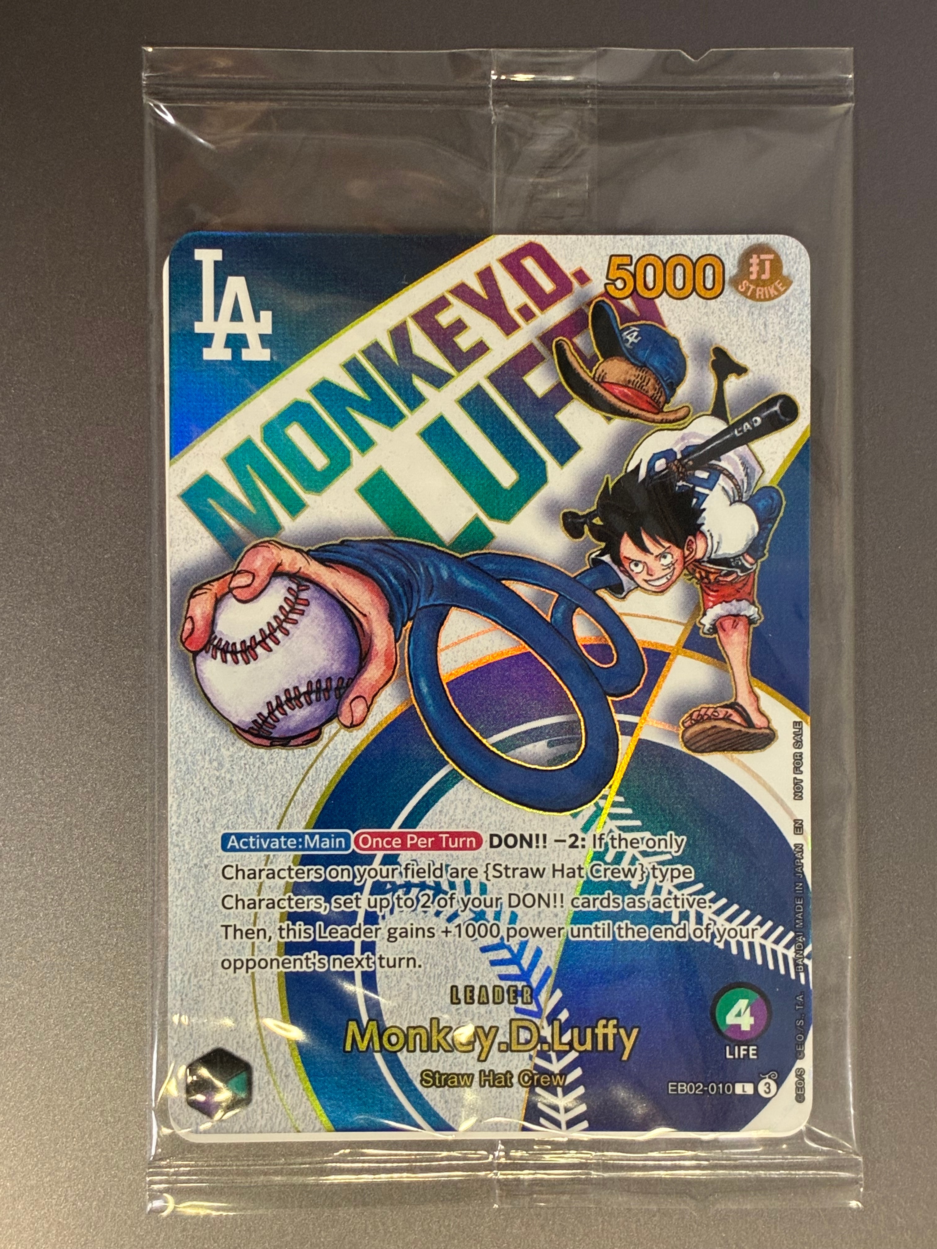 モンキー・D・ルフィ L [EB02-010]【英語版】(プロモーションカード「ワンピースカードゲーム x ロサンゼルスドジャース」)