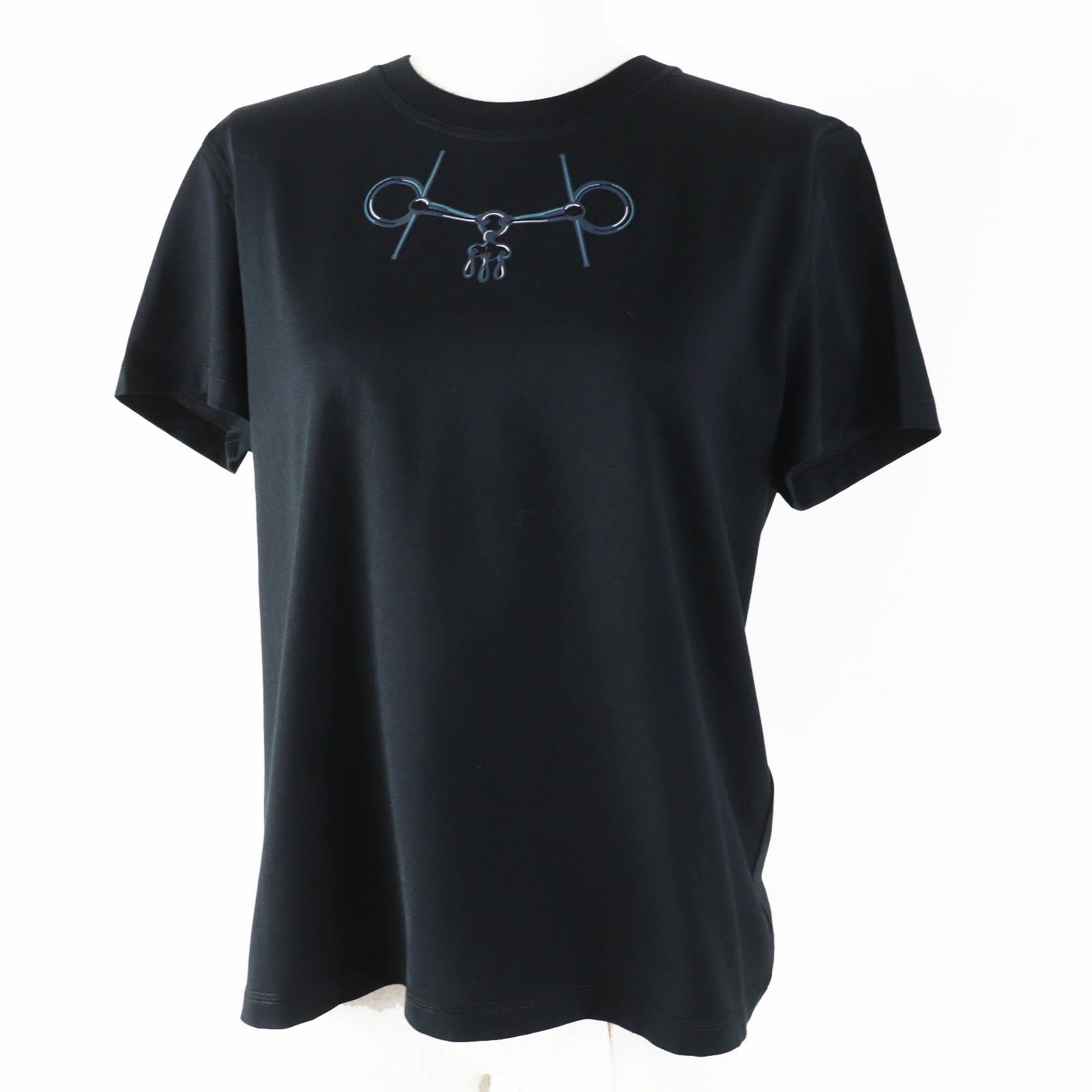 エルメス 半袖Ｔシャツ カルトゥッシュ モール ブラック レディース 42