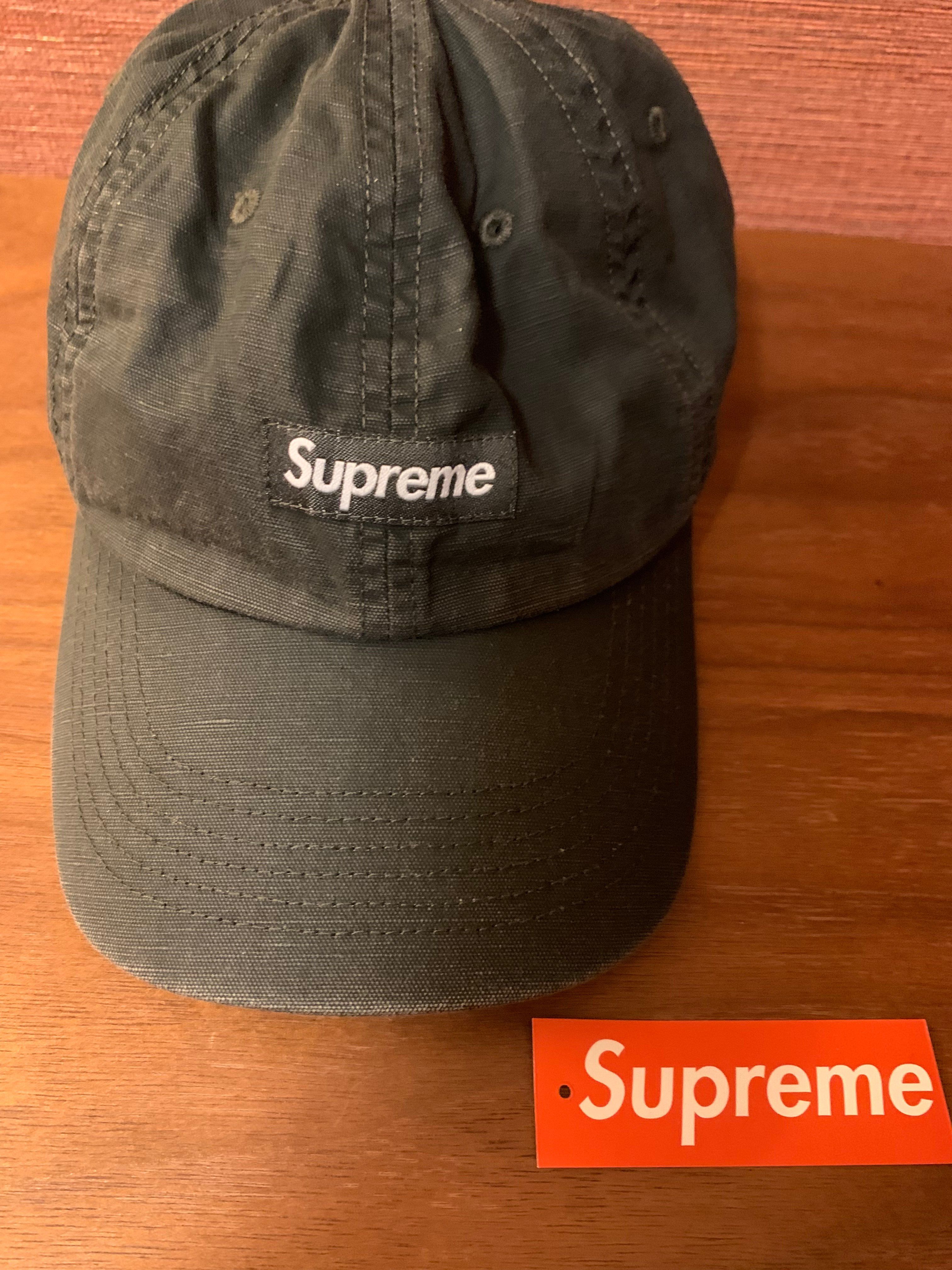 Supreme Small Box Coated Linen 6 Panel "Black"