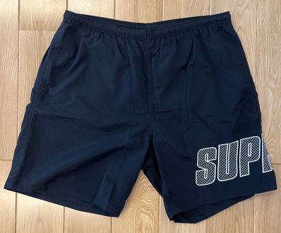 Supreme Logo Applique Water Short "Black"