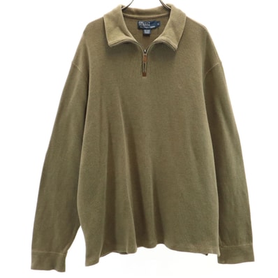 Polo by Ralph Lauren ポロバイラルフローレン 長袖 ハイネック ハーフジップ ウェア XL オリーブ系 プルオーバー