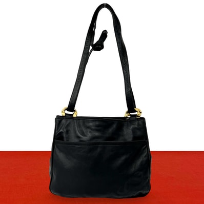 LOEWE ロエベ アナグラム ロゴ レザー ショルダーバッグ ブラック
82703