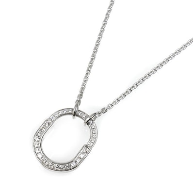 TIFFANY&Co. ティファニー K18WG ホワイトゴールド ロック スモール ネックレス 74365728 ダイヤモンド0.19ct 8.4g 40/45.5cm レディース【中古】【美品】