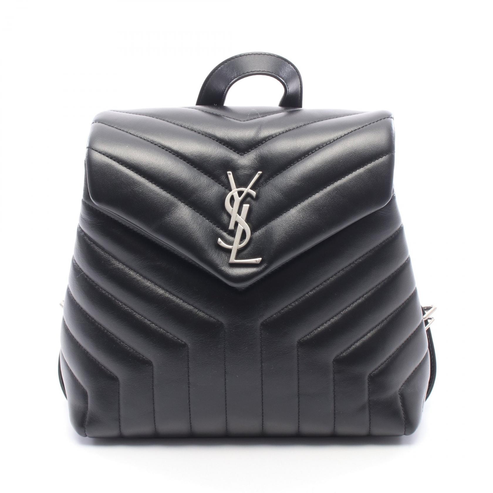 サンローランパリ SAINT LAURENT PARIS ルル リュックサック バックパック バッグ レザー レディース ブラック系 487220 【中古】