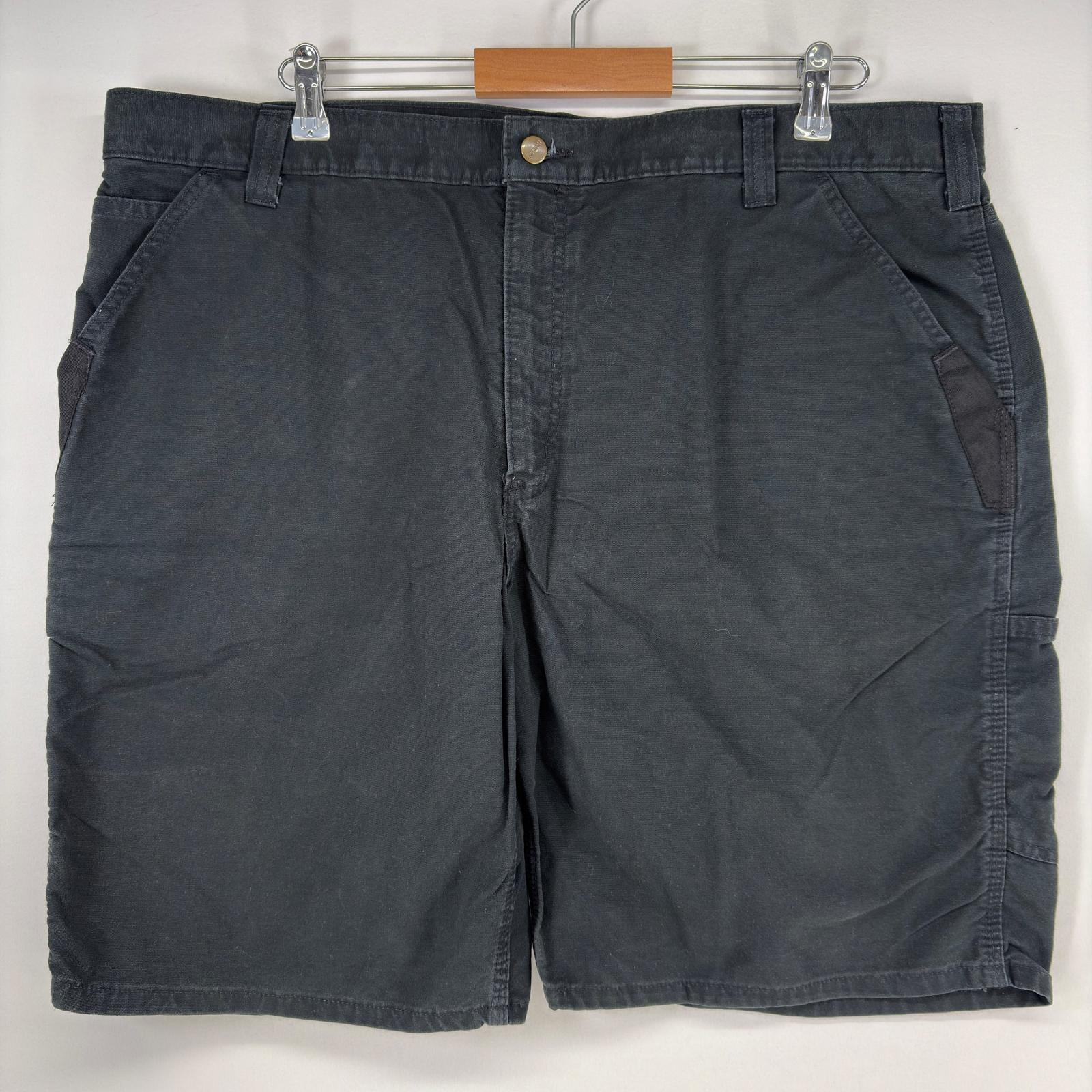 古着 カーハート Carhartt ダック ショートパンツ ペインター 大きいサイズ ワンポイント ハーフパンツ ワーク w42  ブラック メンズ