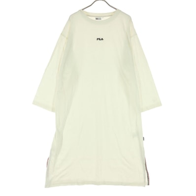 FILA フィラ E Hyphen World gallery イーハイフンワールドギャラリー コラボ 長袖 ロングワンピース F アイボリー