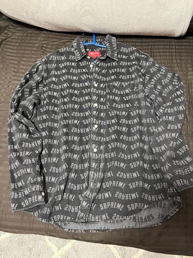 Supreme Arc Jacquard Denim Shirt "Black"