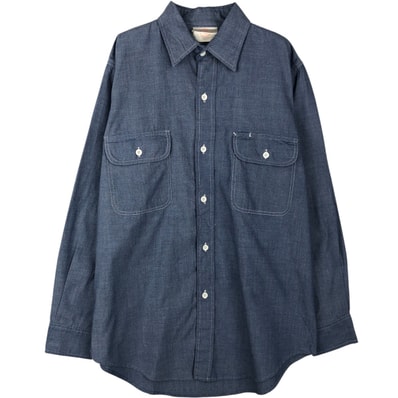 古着 ディッキーズ Dickies 長袖 シャンブレーシャツ メンズM相当/eaa643483