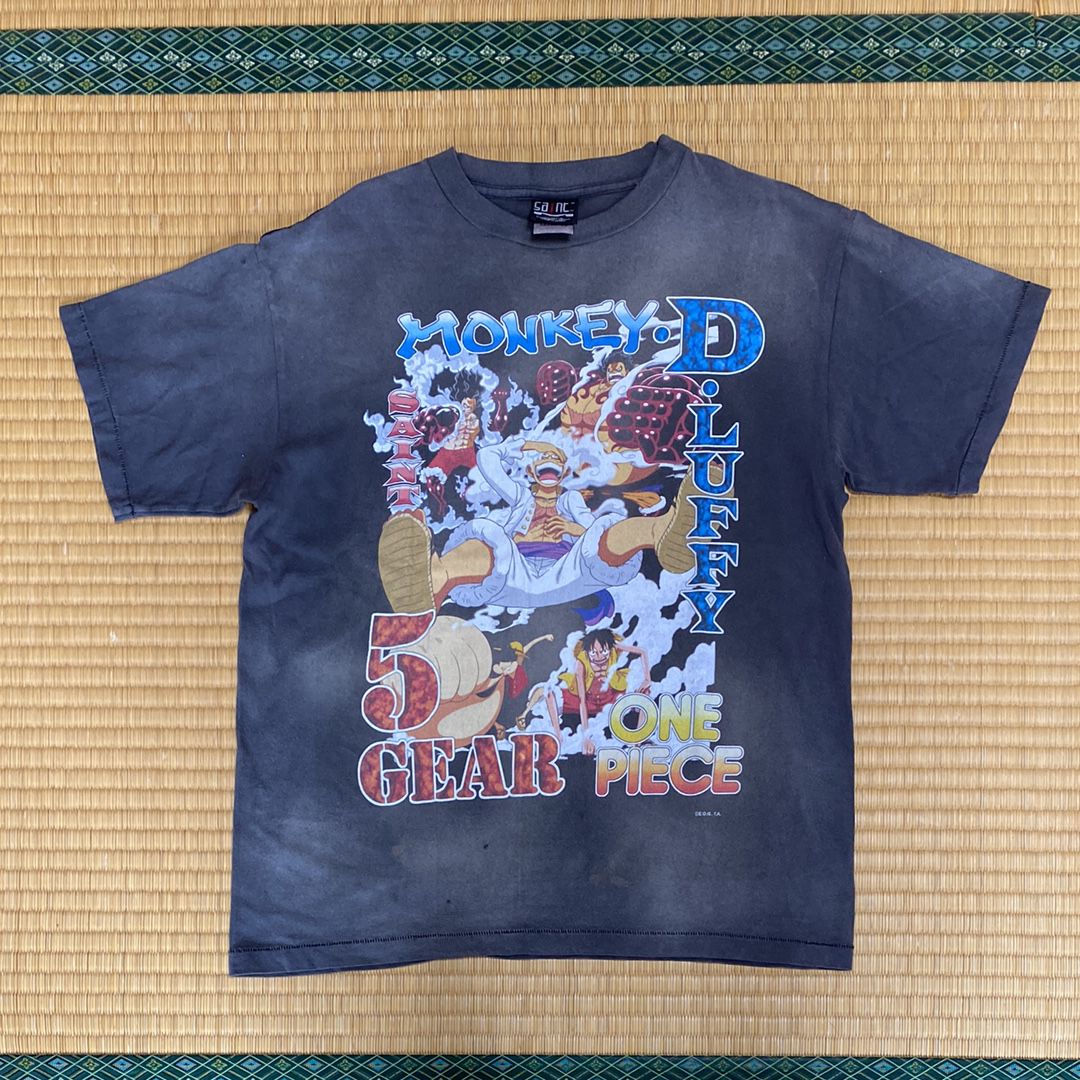 SAINT Mxxxxxx x ONE PIECE OP_SS T-Shirt/Luffy "Black"