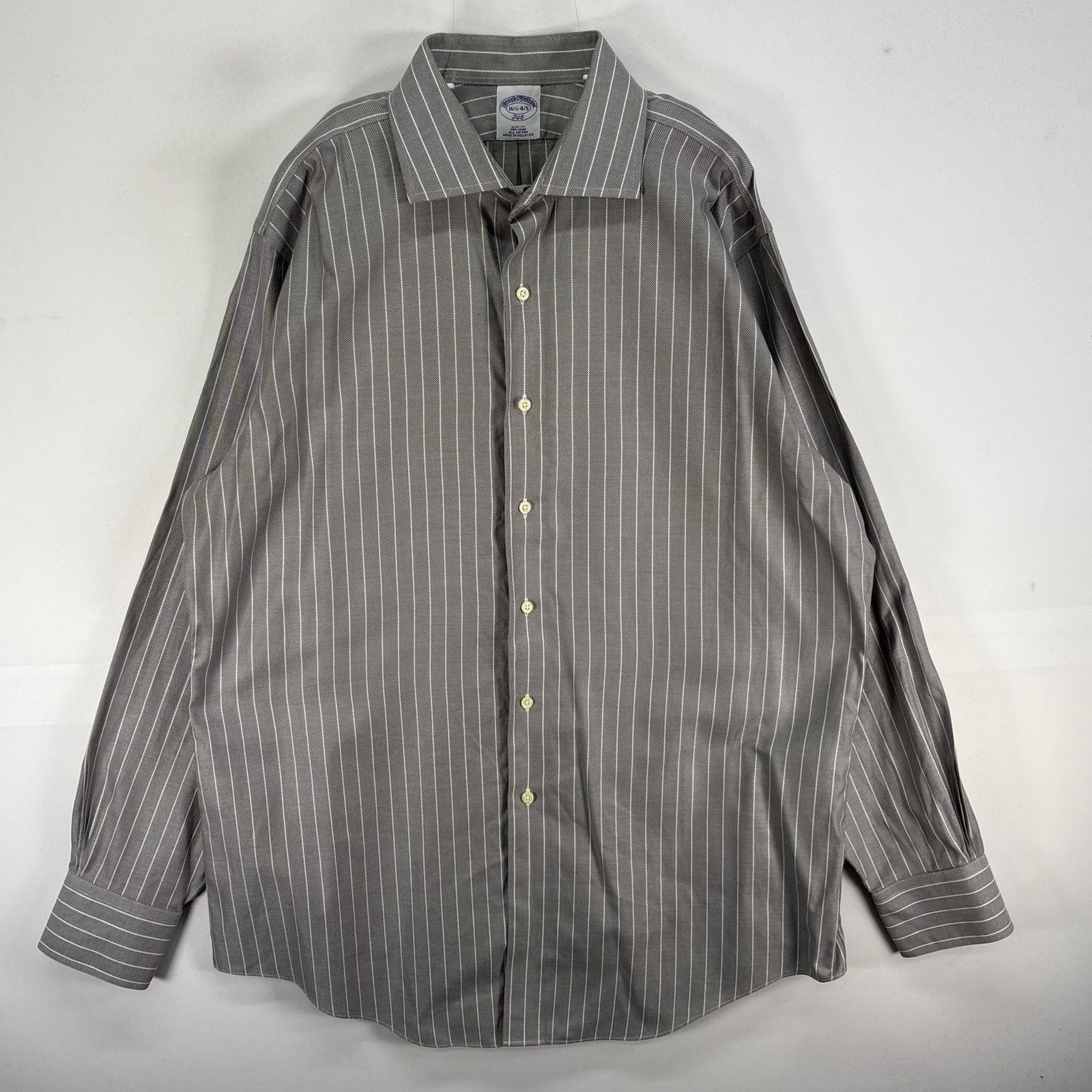 古着 ブルックスブラザーズ Brooks Brothers 長袖シャツ 346 SLIM FIT カラーステイ L グレー系 ストライプ メンズ