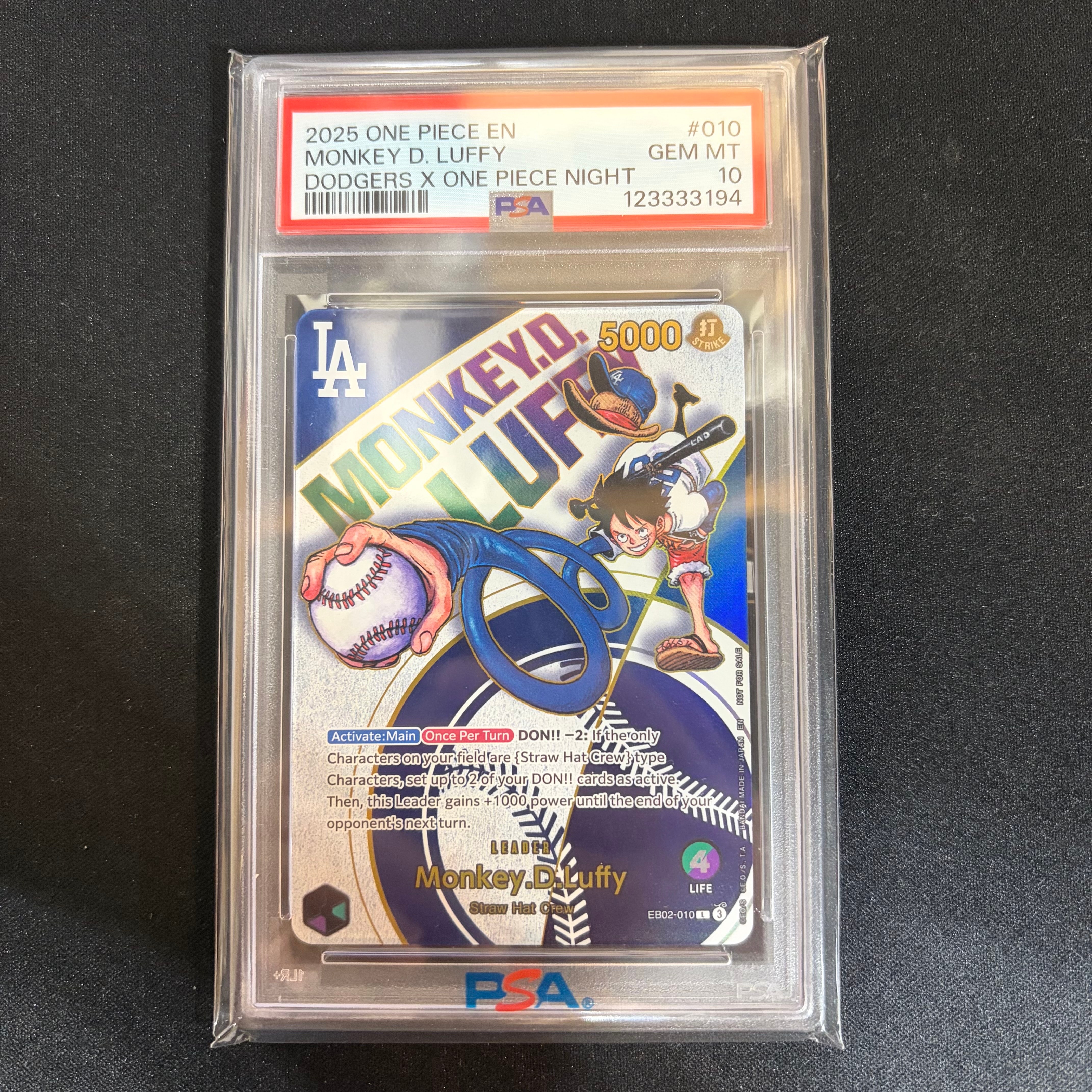 PSA10】モンキー・D・ルフィ L [EB02-010]【英語版】(プロモーション