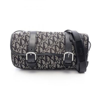 ディオール Dior トロッター ショルダーバッグ バッグ キャンバス レザー メンズ レディース ブラック系 / ベージュ系 【中古】
