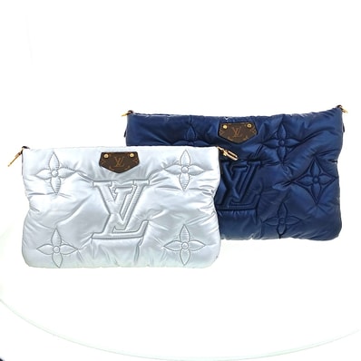 LOUIS VUITTON ルイ・ヴィトン マキシ ミュルティ ポシェット アクセソワール ショルダーバッグ M21057 ナイロン シルバー レディース【中古】