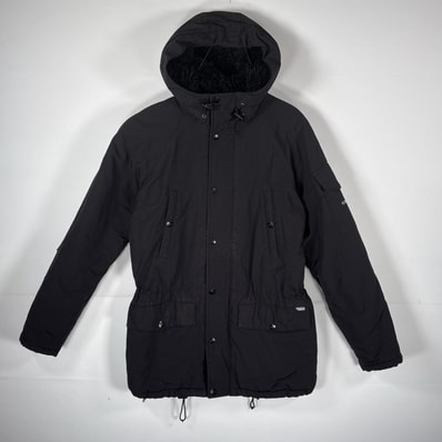 古着 カーハート Carhartt ナイロンジャケット Nー3Bジャケット ダブルジップ ファー付きフード M ブラック メンズ