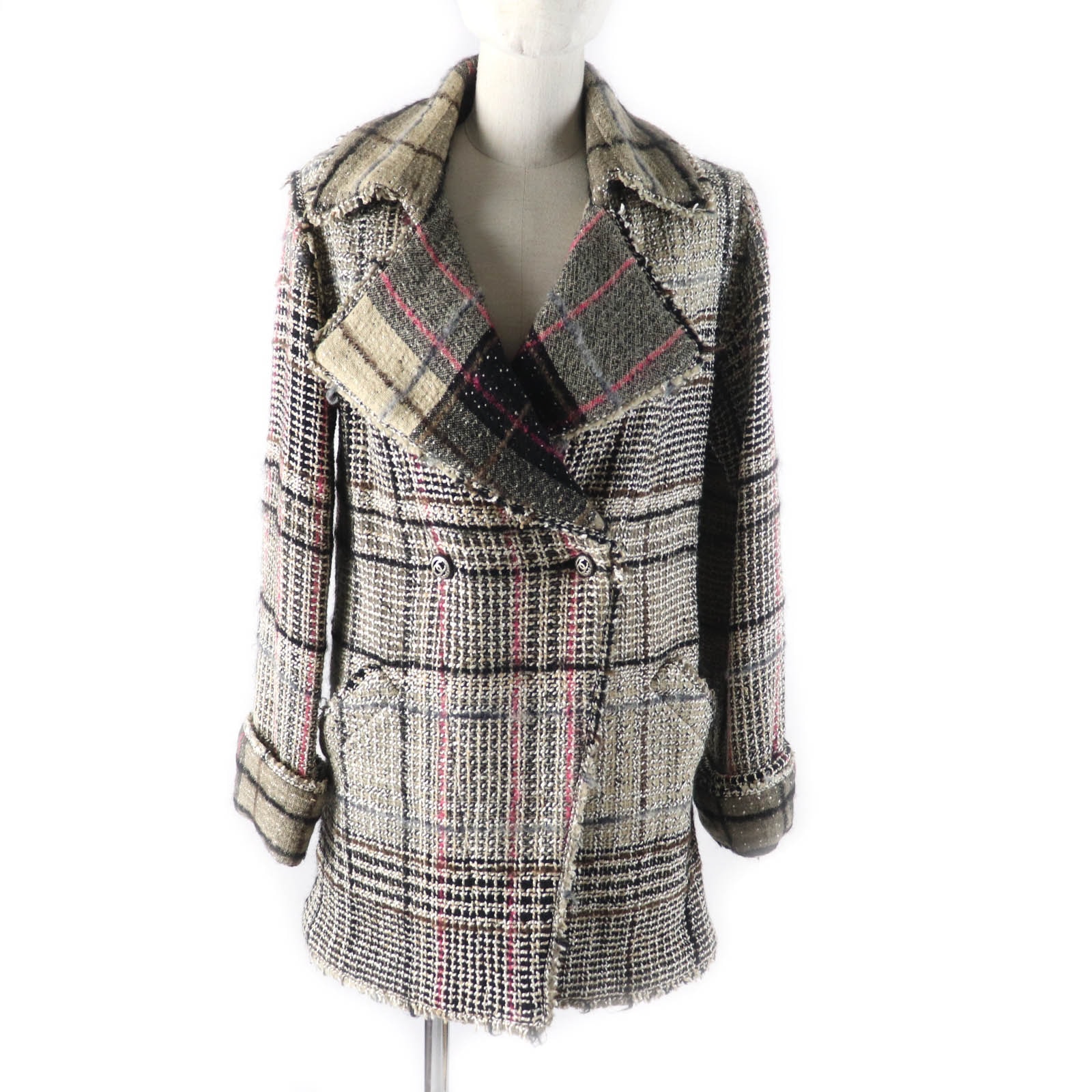 極美品 シャネル ダブルブレストジャケット マルチ 34 05A P26855