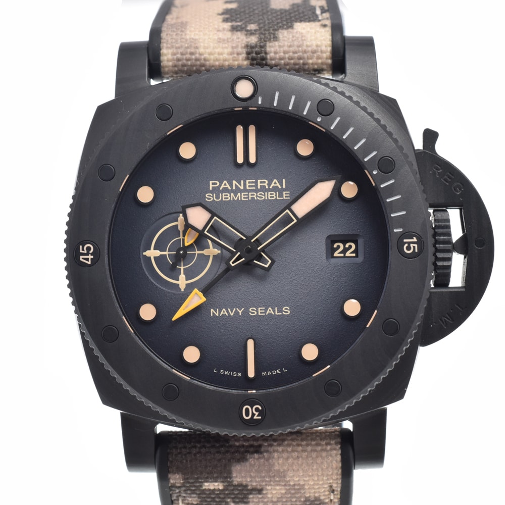 パネライ PANERAI PAM01513 サブマーシブル クアランタクアトロ ネイビーシールズ 自動巻き メンズ 箱・保証書付き 腕時計 J#150404