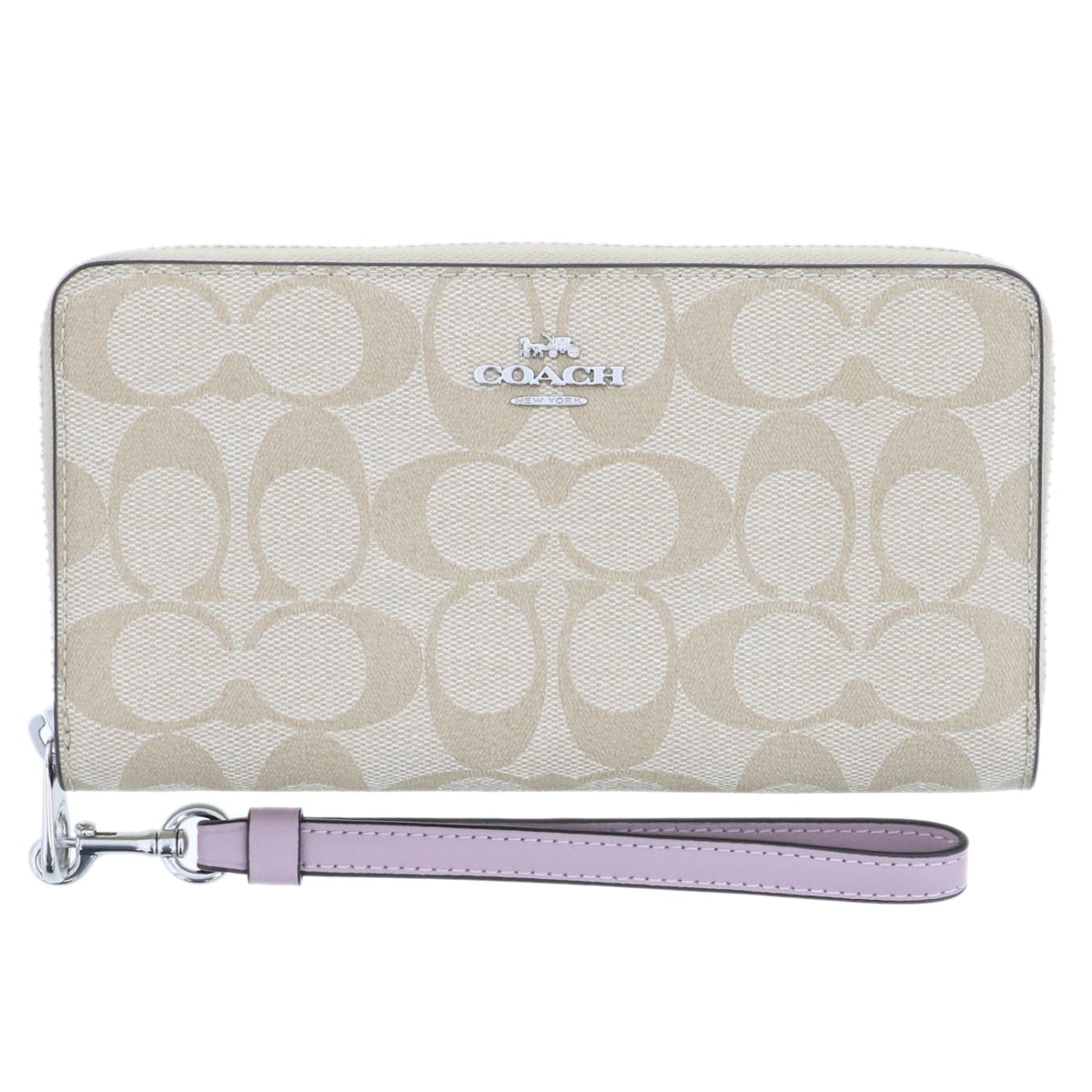 新品 コーチ COACH 長財布(ラウンドファスナー) ロング ジップアラウンド ウォレット ライトグレー系 COACH（コーチ） 財布 レディース 長財布 アウトレット ライトカーキ