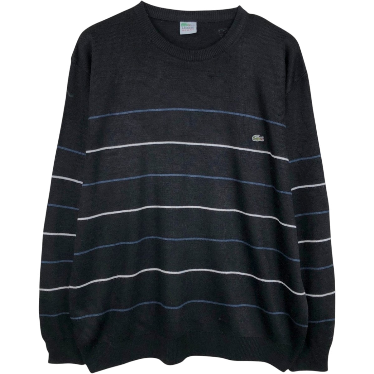 古着 ラコステ LACOSTE SPORT ボーダー柄 コットンニットセーター メンズXXL相当/eaa682405