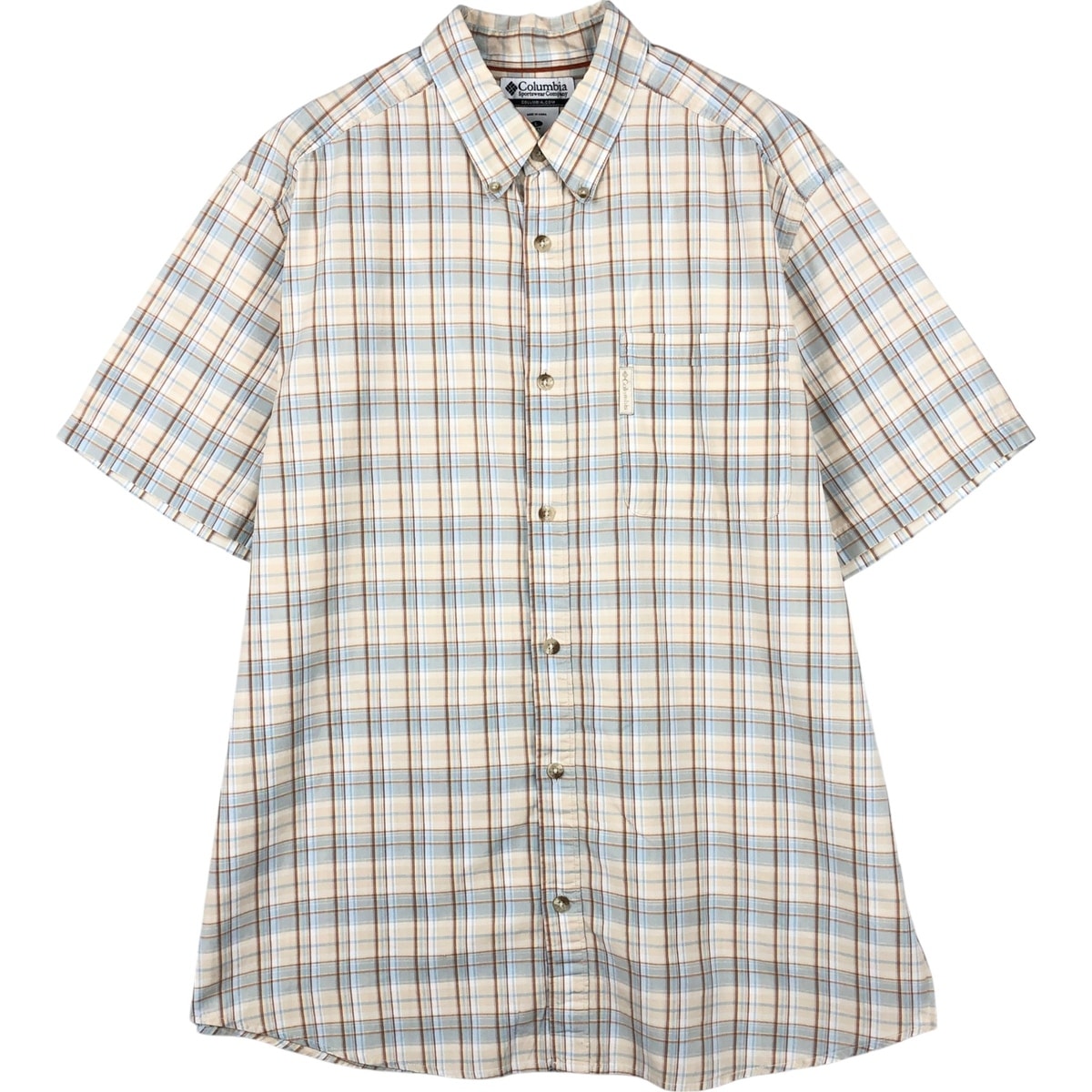 古着 00年代 コロンビア Columbia 半袖 ボタンダウン チェックシャツ メンズL相当/eaa655423